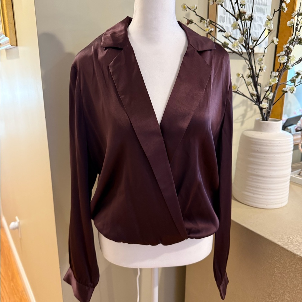 Cami NYC Silk Wrap Blouse L